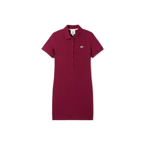 lacoste Бургундский Женские Платья с Коротким Рукавом
