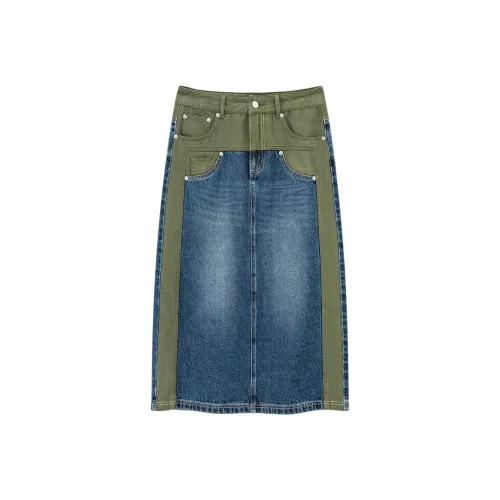 NO ONE ELSE Джинсовый синий Женские Джинсовые длинные юбки