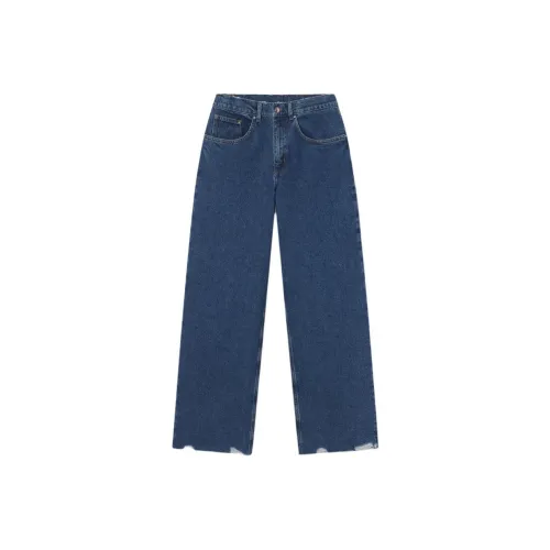 Khy SS24 Drop 005 Классический Low Шов Denim Jeans Женские Темно-синий Темно-синий