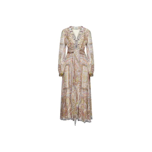 ETRO Многоцветные Женские Длинные Платья с Рукавами