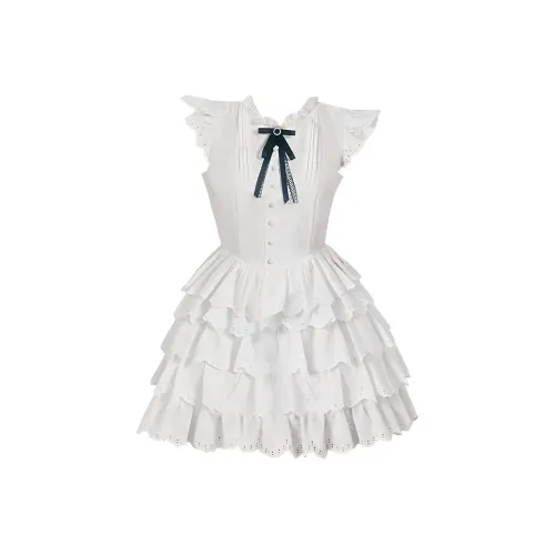 TASTILY Короткое платье с короткими рукавами женское белое