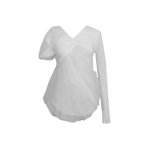 SIQIZ Белое Женское Длинное Платье с Рукавами