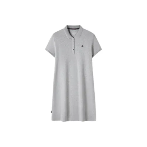 OUTDOOR PRODUCTS Короткий рукав Платье Женское Средний Фотиния Серый