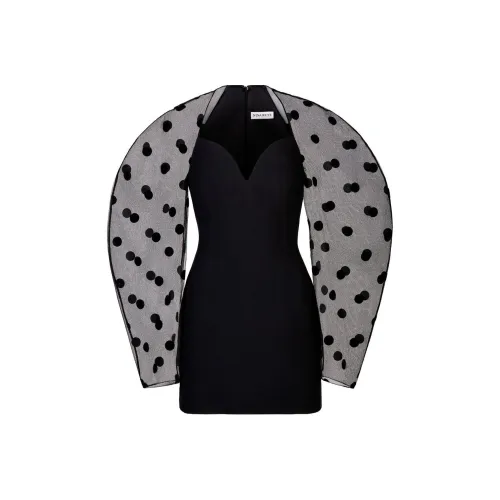 Nina Ricci Длинное платье с длинными рукавами женское черное