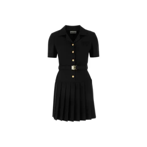 MIU MIU Короткий рукав Платье Женское Черное