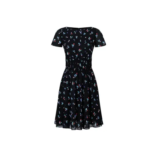 EMPORIO ARMANI SS22 Короткий рукав Платье Женское Черное