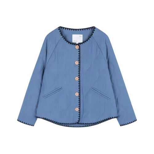 IHIMI Хлопковый пуховик женский джинсовый синий