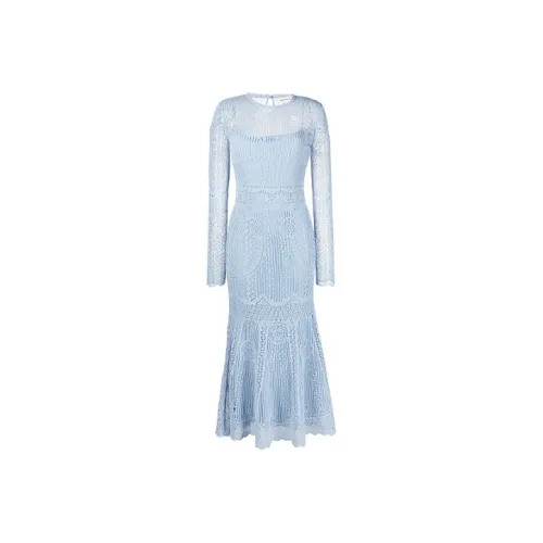 Alexander McQueen Blue Женские Длинные Рукава Платья