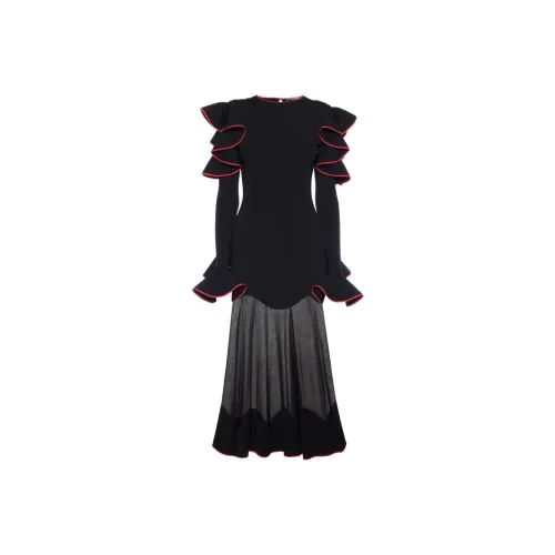 Alexander McQueen Black Женские Длинные Рукава Платья