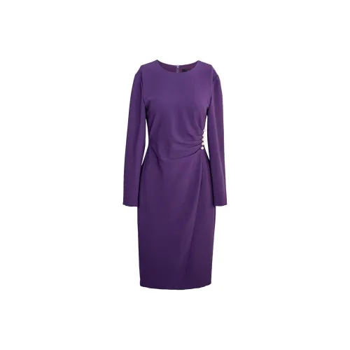 ROEYSHOUSE Длинное платье с длинными рукавами женское фиолетовое