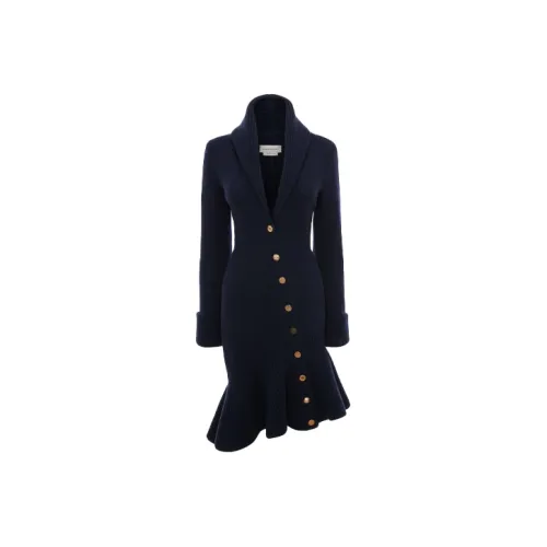 Alexander McQueen SS22 Длинное платье с длинными рукавами женское