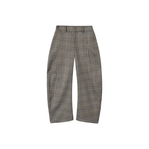 Ouyang Повседневные брюки женские кофейная клетка