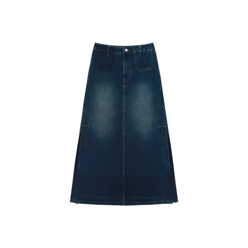 THE SEA LIFE Джинсовый синий Женские Джинсовые длинные юбки
