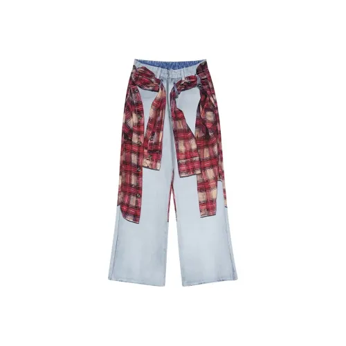 YINLEI Светло-синие мужские джинсы