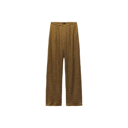 ZARA Оливково-зеленые Женские Повседневные Брюки