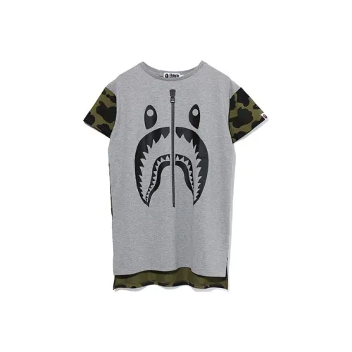 A BATHING APE Shark Series Женские Платья с Коротким Рукавом