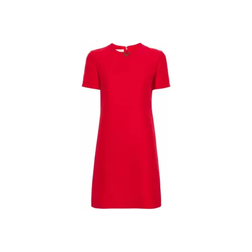 Valentino Короткий рукав Платье Женское Красное