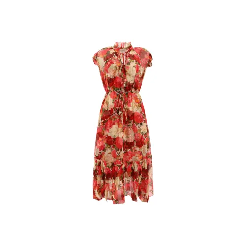 Zimmermann Red Женские Короткие Платья с Рукавами