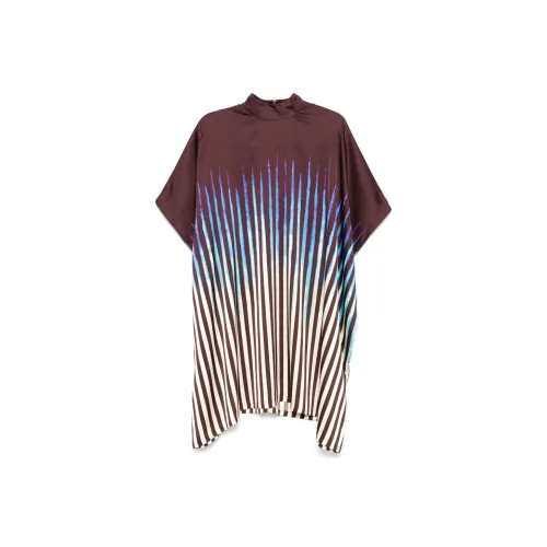 ESSENTIEL ANTWERP FW24 Короткое платье с короткими рукавами женское бежевый умбра