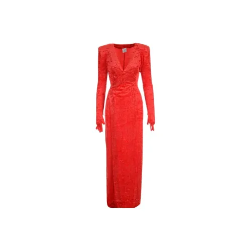 Vetements Red Женские Длинные Рукава Платья