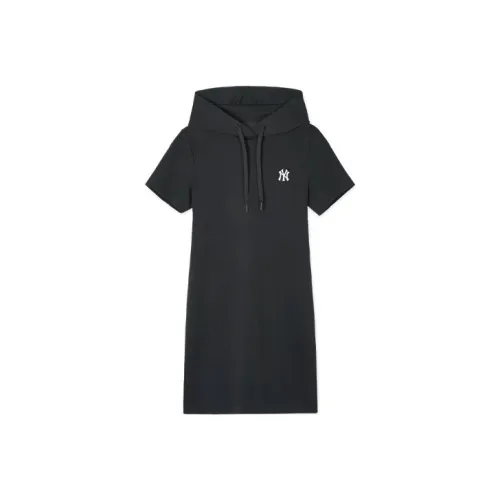 Mlb Base Logo Короткий рукав Платье Женское Черное