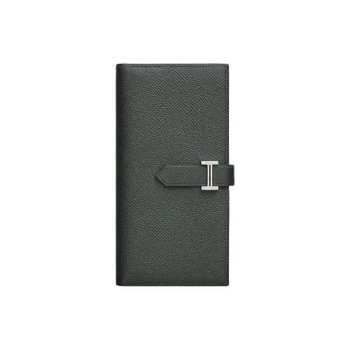 HERMES Bearn Epsom Телячья кожа Кошелек Женские Host Мангрово-красный