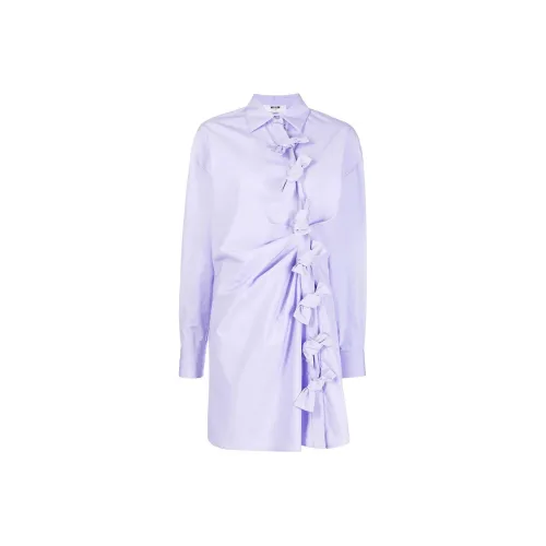 MSGM Фиолетовые Женские Длинные Платья с Рукавами