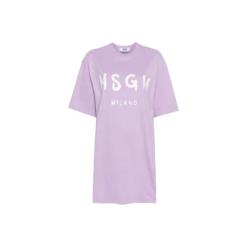 MSGM Лаванда Фиолетовый Женские Короткие Платья с Рукавами