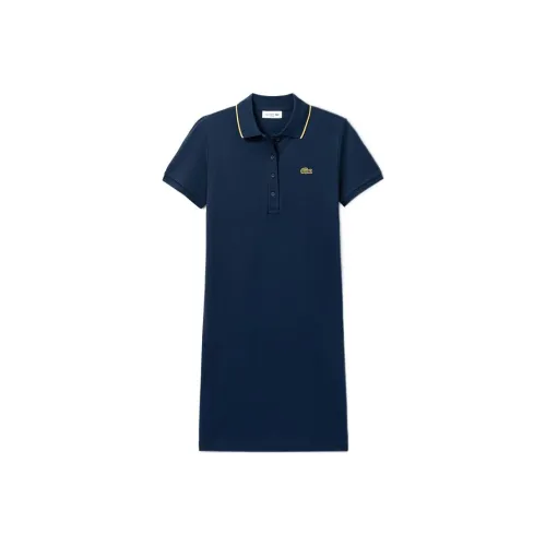 LACOSTE Темно-синий Женские Платья с Коротким Рукавом