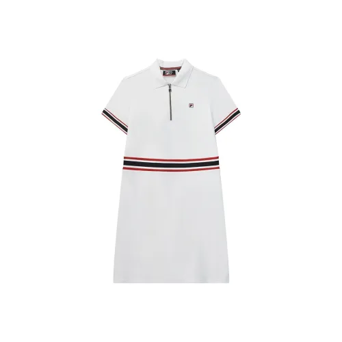 FILA Modern Heritage Белое Женское Короткое Платье с Рукавами