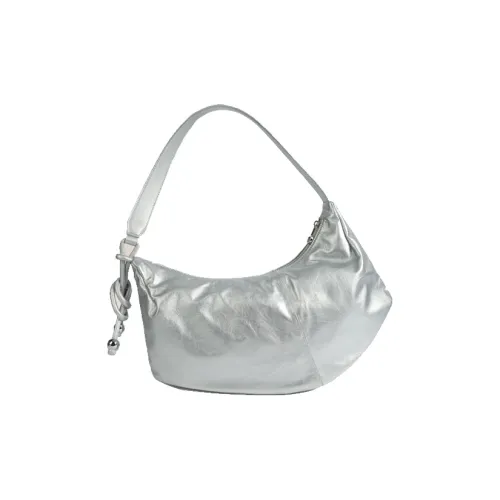 Bullrun Коровья кожа Через плечо Одно плечо Сумка Женская серебряная черная