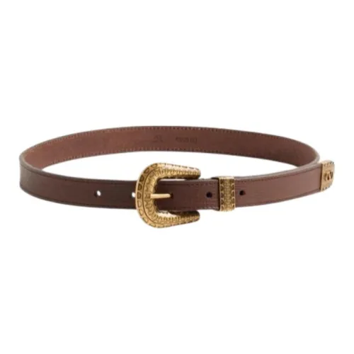 Valentino Телячья кожа Металл Кожаные ремни Женские Коричневый 2CM