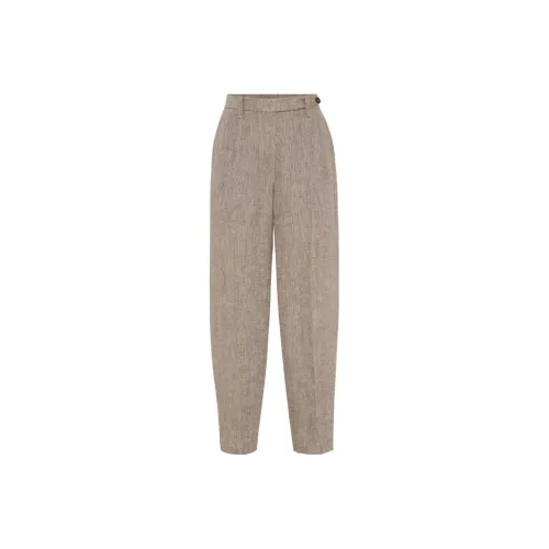 Brunello Cucinelli Тауповые Женские Костюмные Брюки
