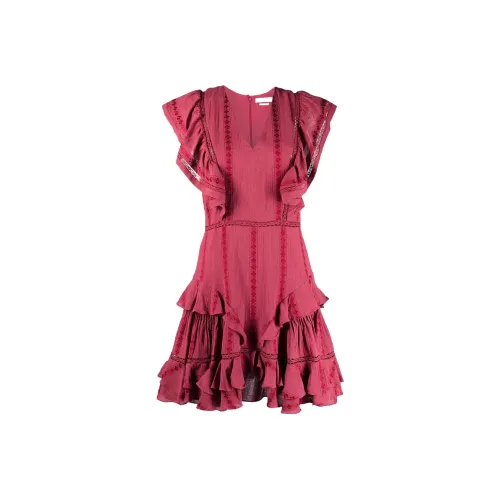 ISABEL MARANT Red Женские Короткие Платья с Рукавами