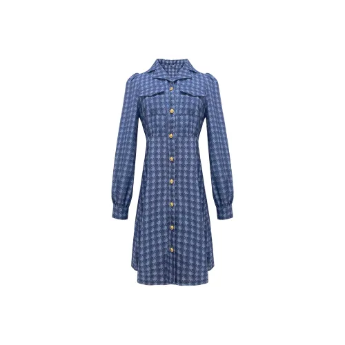 FOREVER 21 Blue Женские Длинные Платья с Рукавами