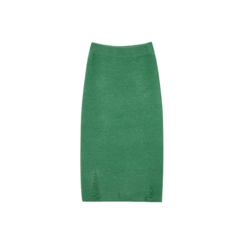 Ouyang Женские вязаные длинные юбки