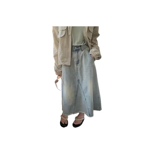 SISILYON STUDIO Denim Long Skirt Women's Light Blue
