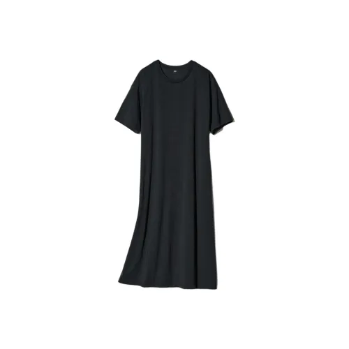 UNIQLO AIRism Mesh Series Короткий рукав Платье Женское Черное