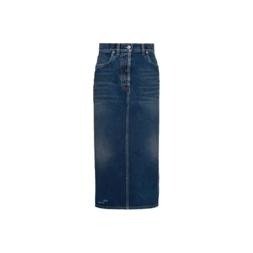 PRADA Denim Long Skirt Women's Blue