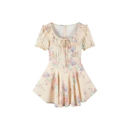 Meat Meat Small Cherries Короткий рукав Платье Женское