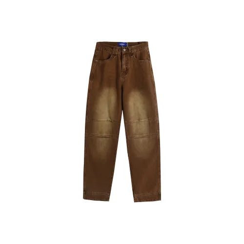 CODICE.HE Прямой крой Джинсы Умеренный Женские Кофе