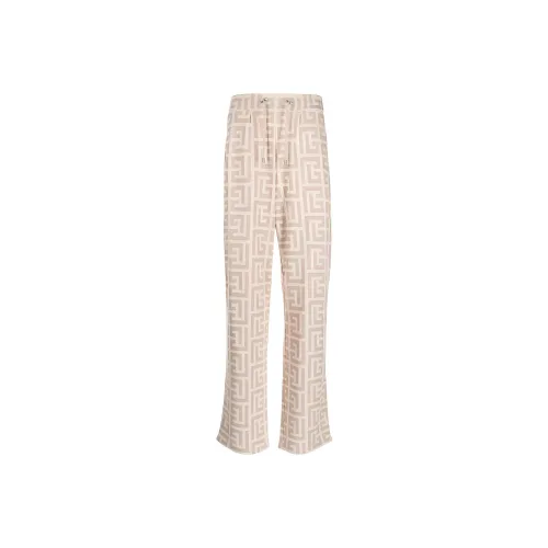 BALMAIN Экрю Мужские Вязаные Спортивные Штаны