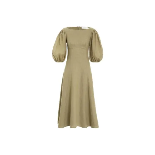 Zimmermann Зеленое Женское Короткое Платье с Рукавами