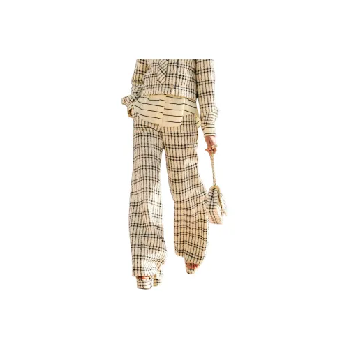 CHANEL 25S Весенне-летняя коллекция Повседневные брюки Женские Светло-желтые