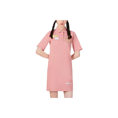 PUMA Розовые Женские Платья с Коротким Рукавом