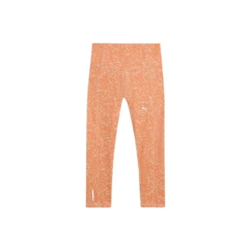 PUMA Train Favorite High Waist 3 4 Длина AOP Леггинсы Женские Оранжевые