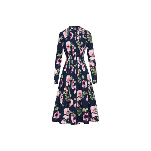 Oscar De La Renta SS24 Длинное платье с длинными рукавами женское многоцветное