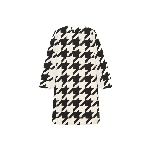 GUCCI Длинное платье с длинными рукавами женское черное и белое