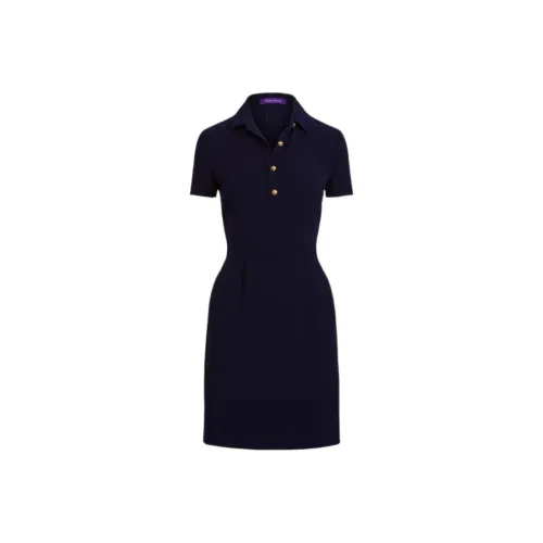 Ralph Lauren Collection Морской синий Женские Платья с Коротким Рукавом