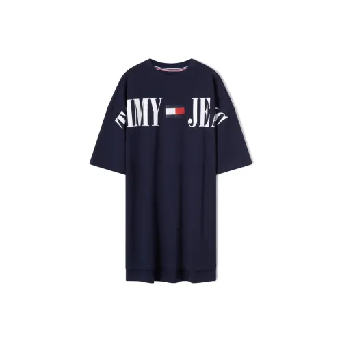 Tommy Hilfiger Темно-синий Женские Короткие Платья с Рукавами